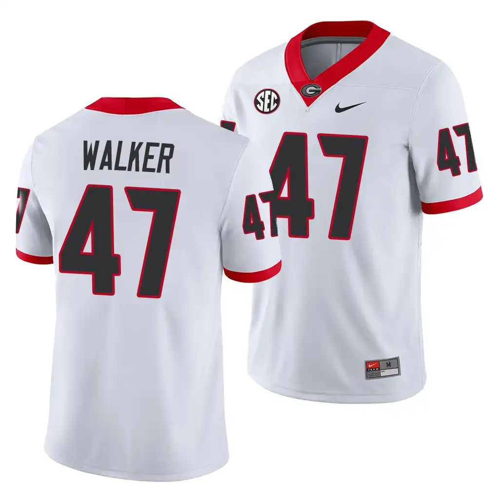 Payne Walker Georgia Bulldogs Men's #47 White Game College Away Football Jersey 2413AEGX3