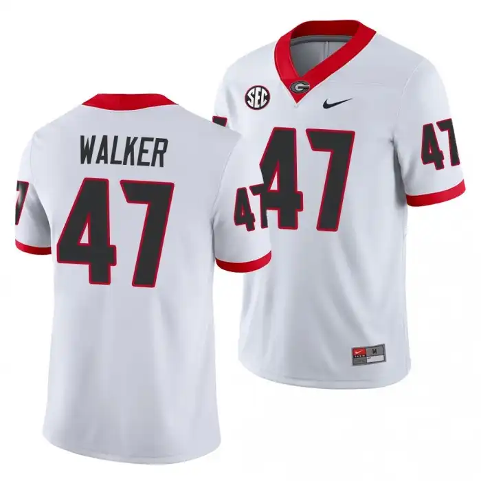 Payne Walker Georgia Bulldogs Men's #47 White Game College Away Football Jersey 2413GDIE3