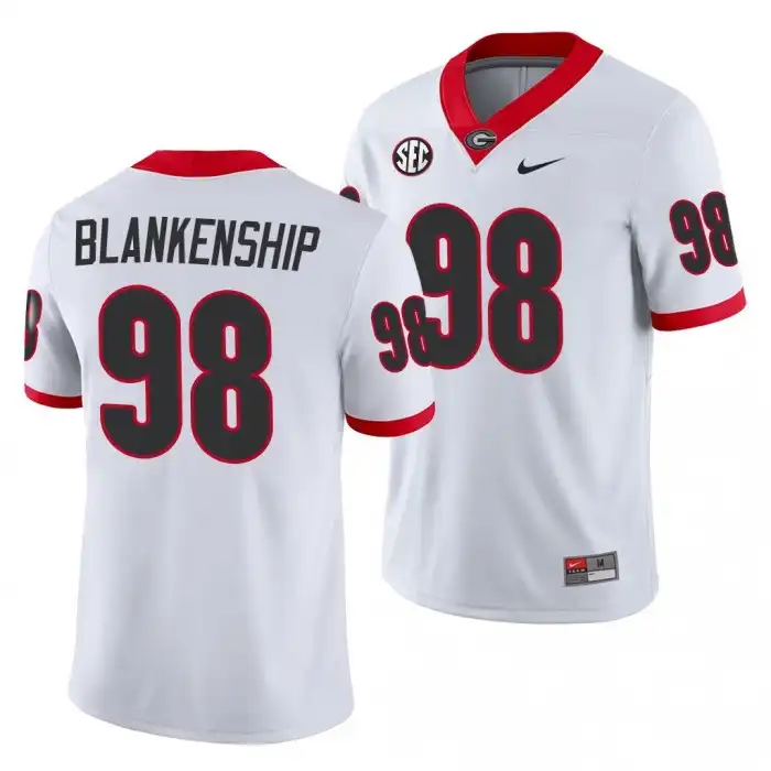 Rodrigo Blankenship Georgia Bulldogs Men's #98 White Game College Away Football Jersey 2413MWWO0