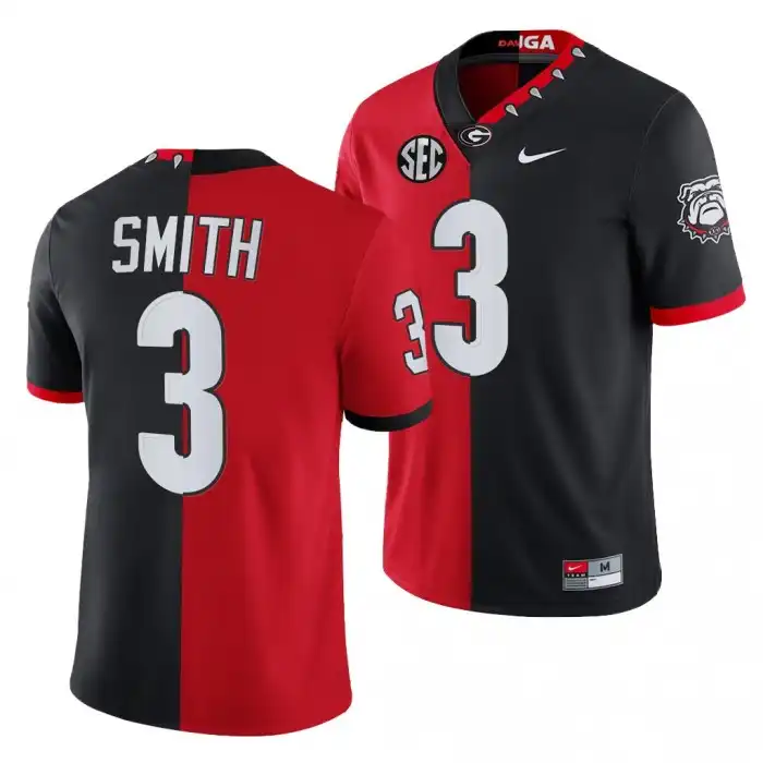 Roquan Smith Georgia Bulldogs Men's #3 Split Edition NFL Red College 100th Season Alumni Black Football Jersey 2413GOKO3