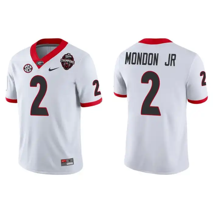 Smael Mondon Jr. Georgia Bulldogs Men's #2 Playoff Game College 2022 National Champions White Football Jersey 2413XJWF8