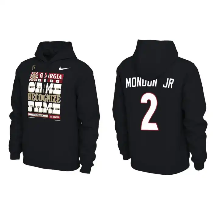 Smael Mondon Jr. Georgia Bulldogs Men's #2 Playoff Locker Room Black College 2022 National Champions Pullover Football Hoodie 2413ZTIE6