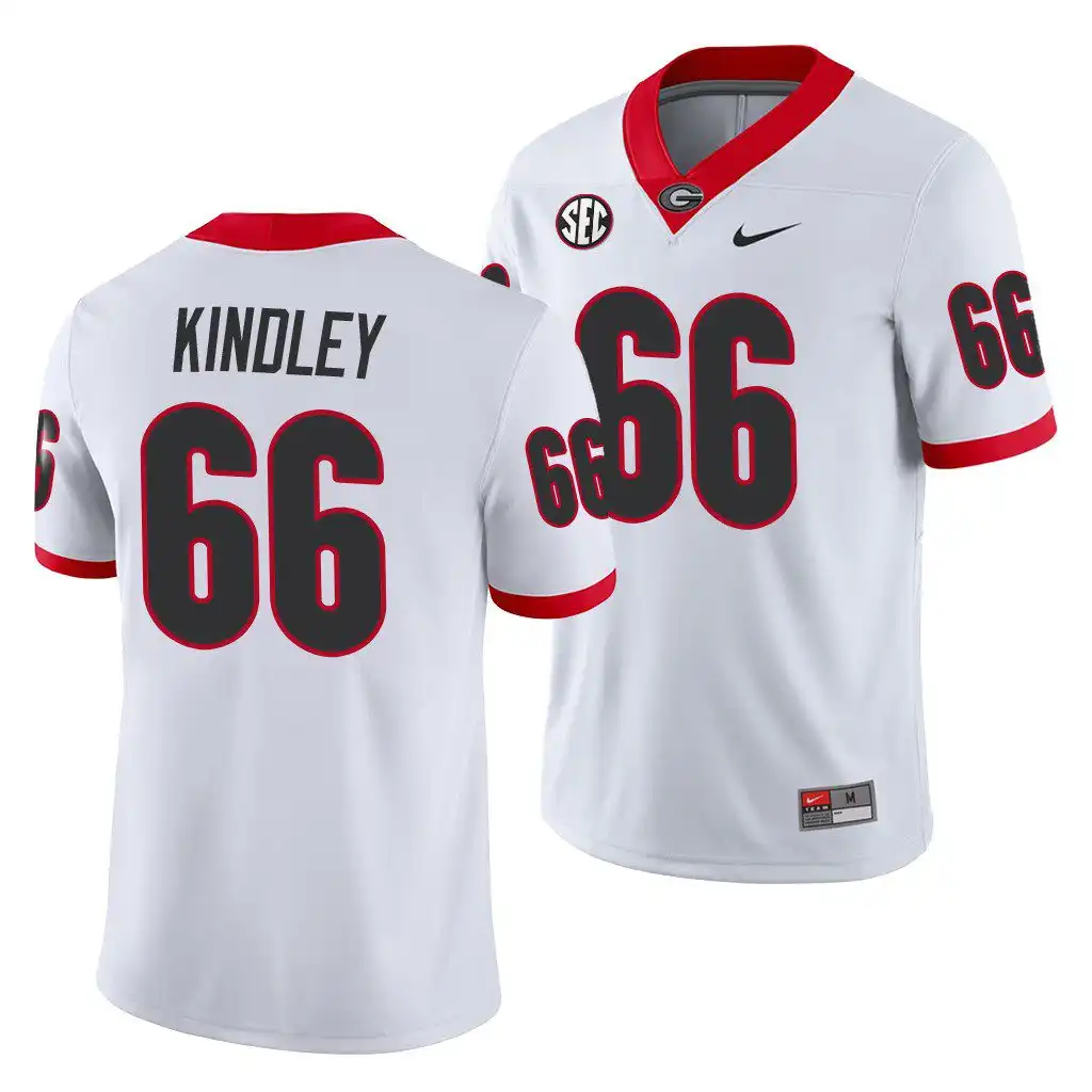 Solomon Kindley Georgia Bulldogs Men's #66 White Game College Away Football Jersey 2413QBQP7