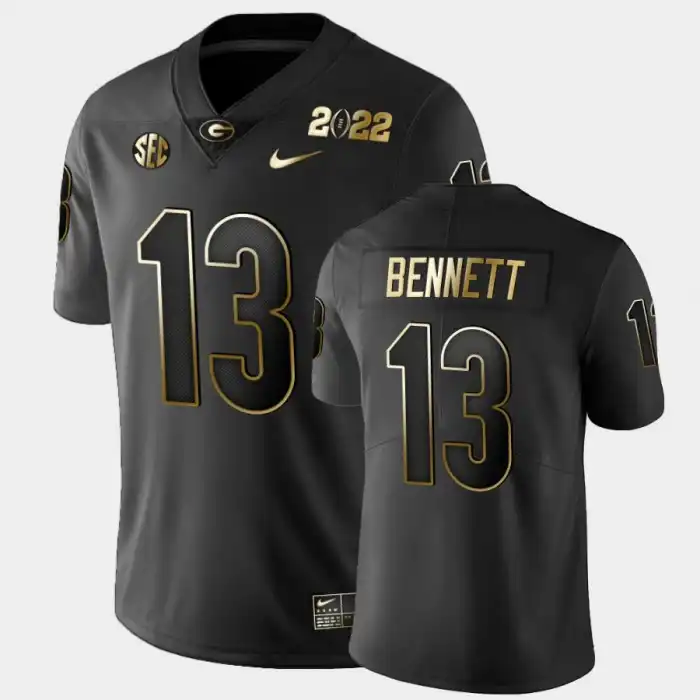 Stetson Bennett Georgia Bulldogs Men's #13 2021 National Champions College Golden Black Football Jersey 2413AAFV1