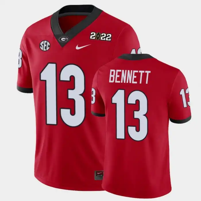 Stetson Bennett Georgia Bulldogs Men's #13 2021 National Champions Red College Game Football Jersey 2413BJMP5