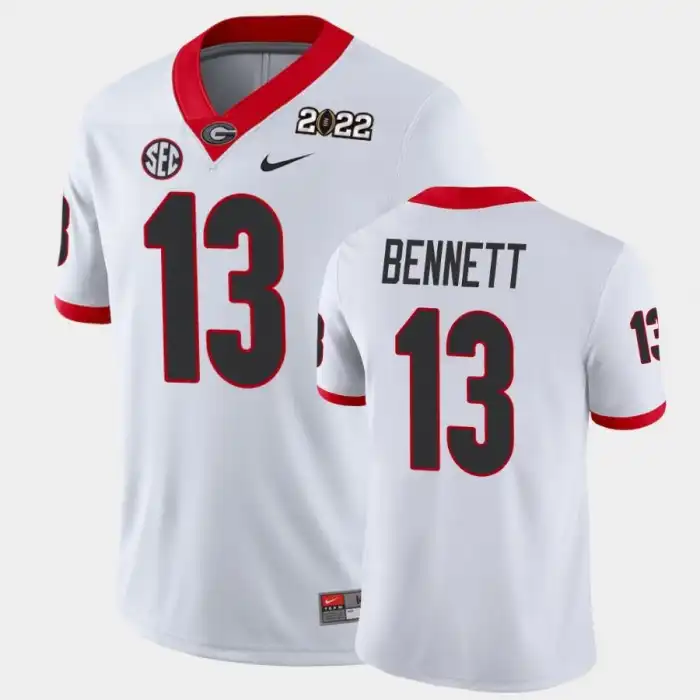 Stetson Bennett Georgia Bulldogs Men's #13 2021 National Champions White College Game Football Jersey 2413EZRH6