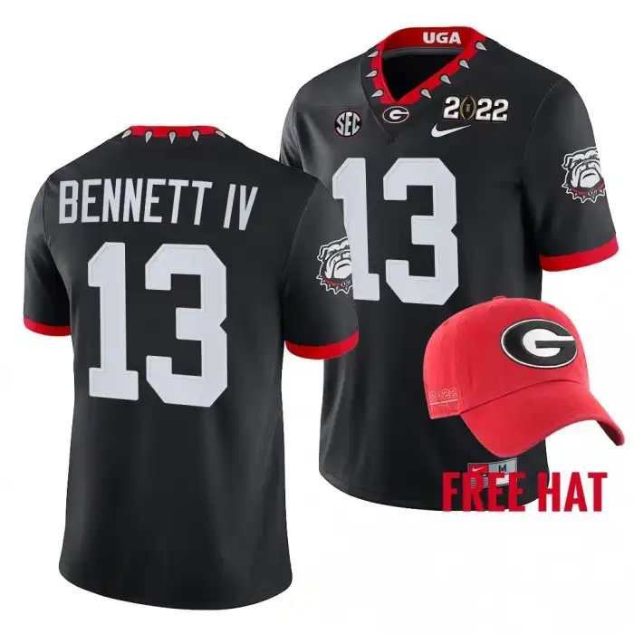 Stetson Bennett Georgia Bulldogs Men's #13 2021 Orange Bowl Black College Champions CFP Football Jersey 2413FZLV2