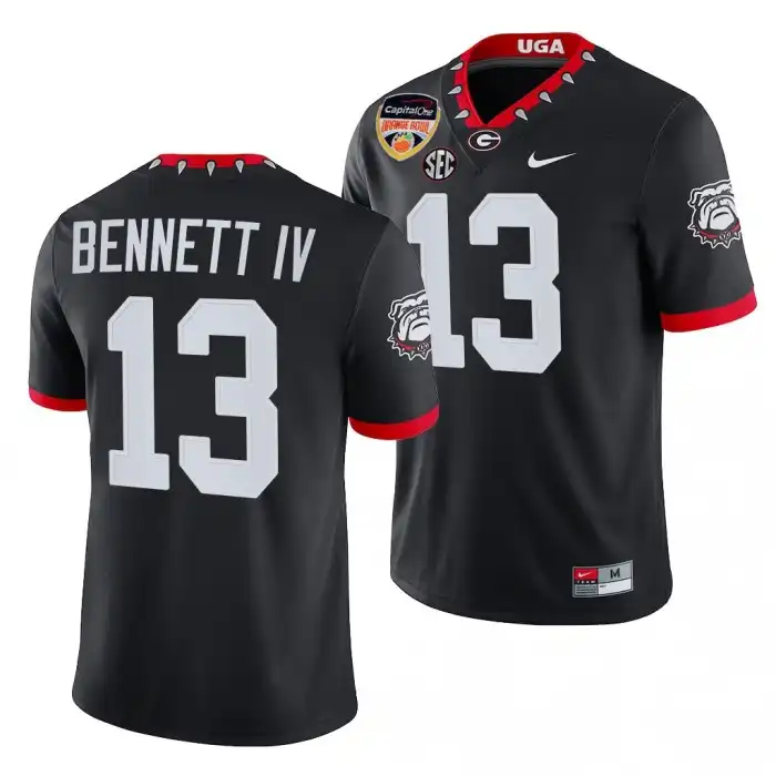 Stetson Bennett Georgia Bulldogs Men's #13 2021 Orange Bowl Playoff College Black Football Jersey 2413GWUO3