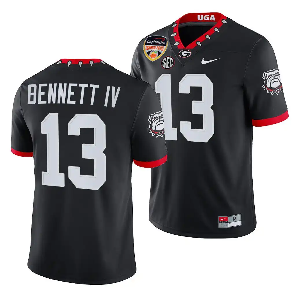 Stetson Bennett Georgia Bulldogs Men's #13 2021 Orange Bowl Playoff College Black Football Jersey 2413HSNR5