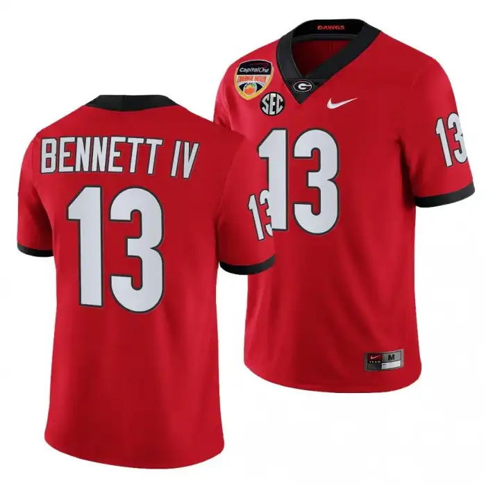 Stetson Bennett Georgia Bulldogs Men's #13 2021 Orange Bowl Playoff College Red Football Jersey 2413HTFQ4