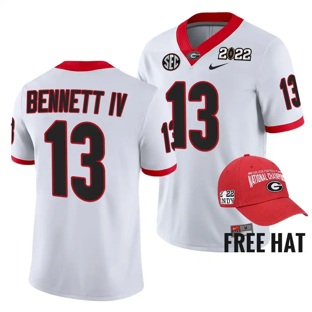 Stetson Bennett Georgia Bulldogs Men's #13 2021 Orange Bowl White College Champions CFP Football Jersey 2413DFUX7