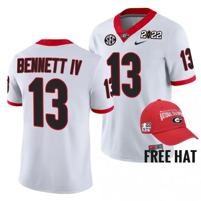 Stetson Bennett Georgia Bulldogs Men's #13 2021 Orange Bowl White College Champions CFP Football Jersey 2413UXBV5