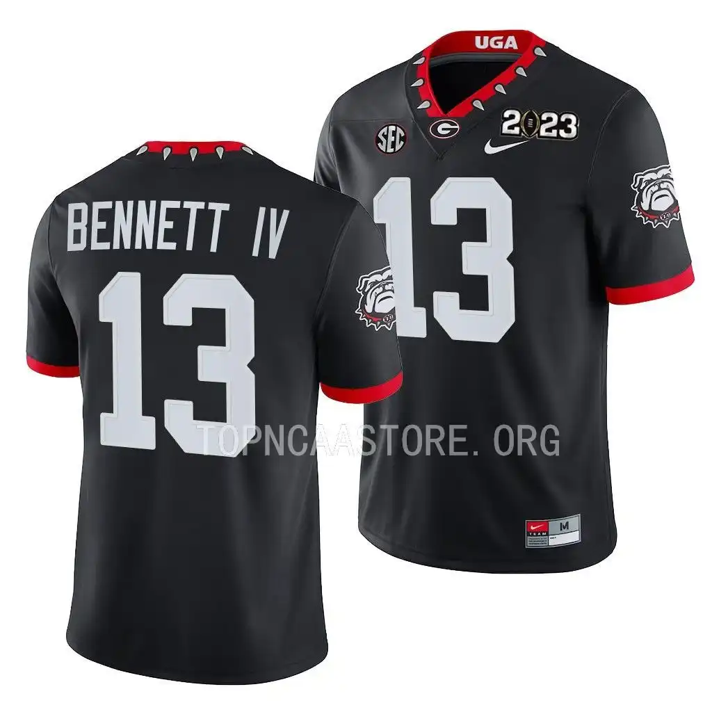 Stetson Bennett Georgia Bulldogs Men's #13 2023 National Championship Playoff College Black Football Jersey 2413NSSJ0