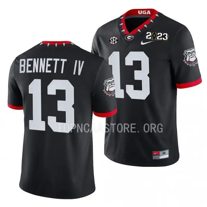 Stetson Bennett Georgia Bulldogs Men's #13 2023 National Championship Playoff College Black Football Jersey 2413XXLO7