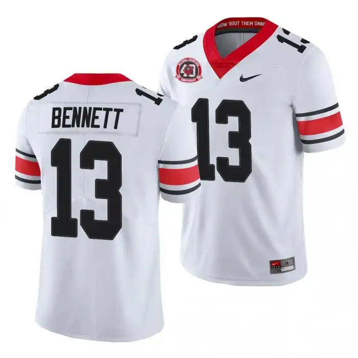 Stetson Bennett Georgia Bulldogs Men's #13 40th Anniversary White College Alternate Football Jersey 2413BLGS5