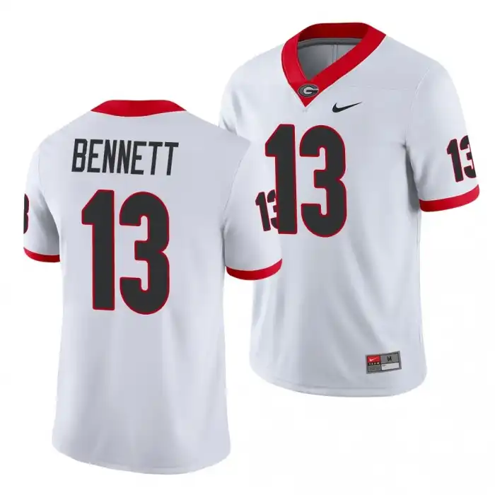 Stetson Bennett Georgia Bulldogs Men's #13 Game College White Football Jersey 2413DUXG4