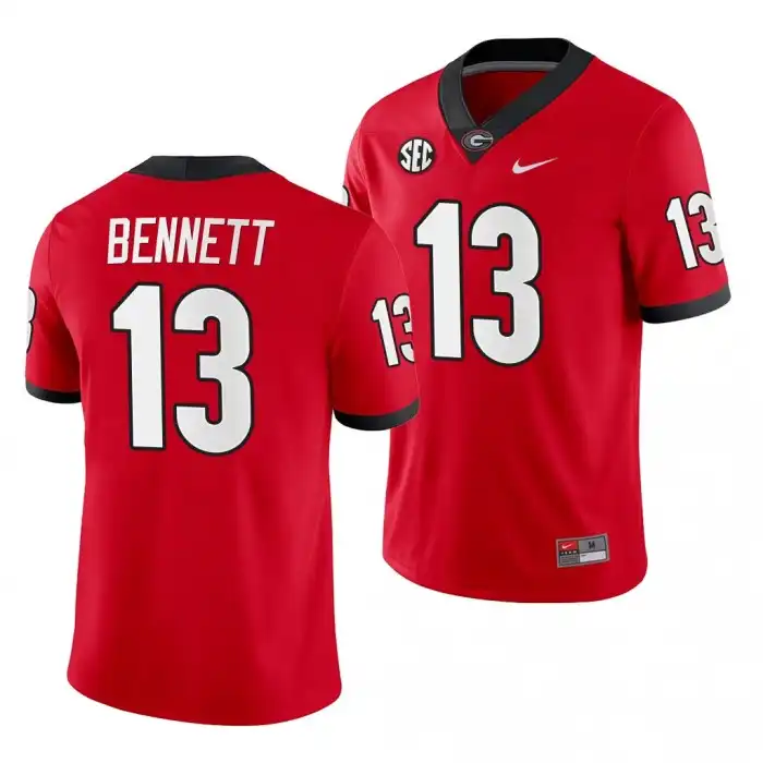 Stetson Bennett Georgia Bulldogs Men's #13 Home Red College Game Football Jersey 2413LWYR5