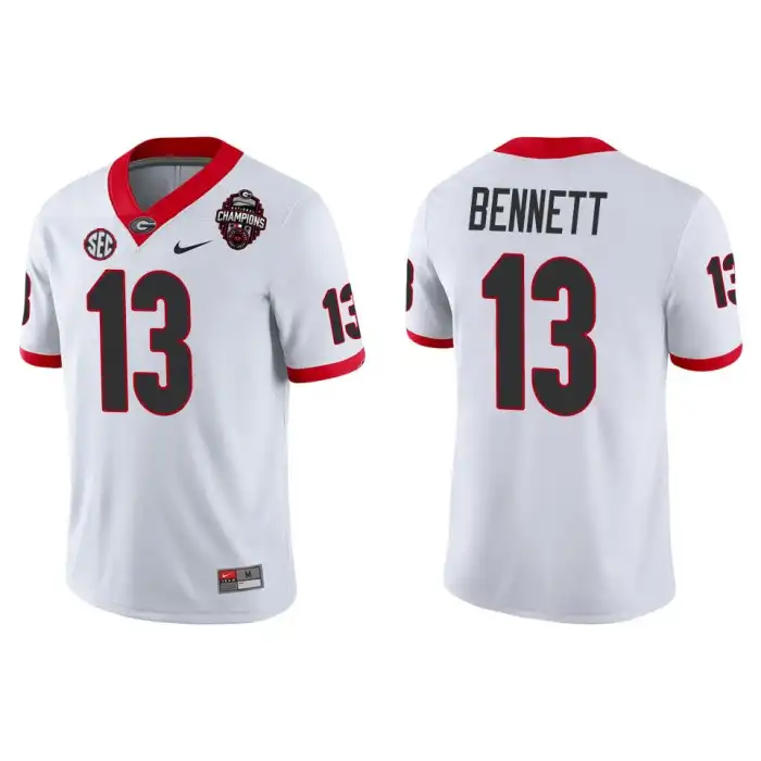 Stetson Bennett Georgia Bulldogs Men's #13 Playoff Game College 2022 National Champions White Football Jersey 2413QZZI8