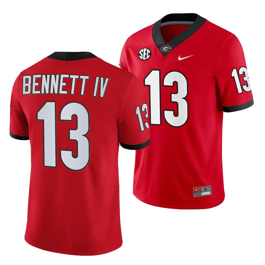 Stetson Bennett Georgia Bulldogs Men's #13 Red Game College Home Football Jersey 2413BDFI0