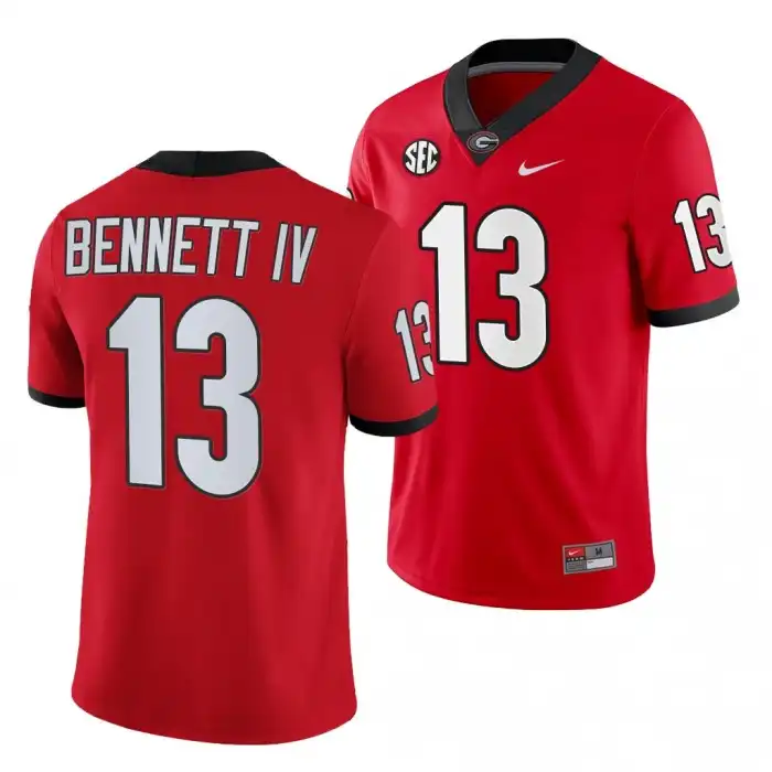 Stetson Bennett Georgia Bulldogs Men's #13 Red Game College Home Football Jersey 2413DLSI4