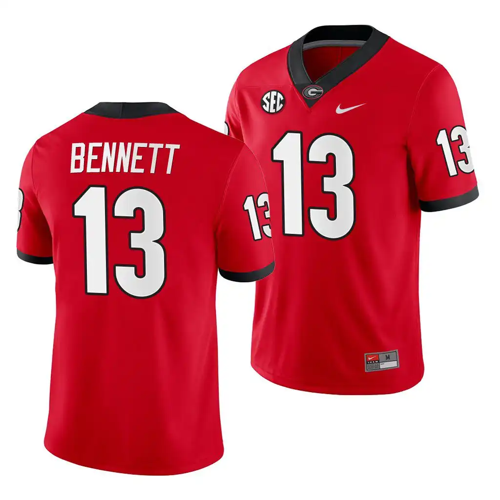 Stetson Bennett Georgia Bulldogs Men's #13 Red Game College Home Football Jersey 2413QRNM2