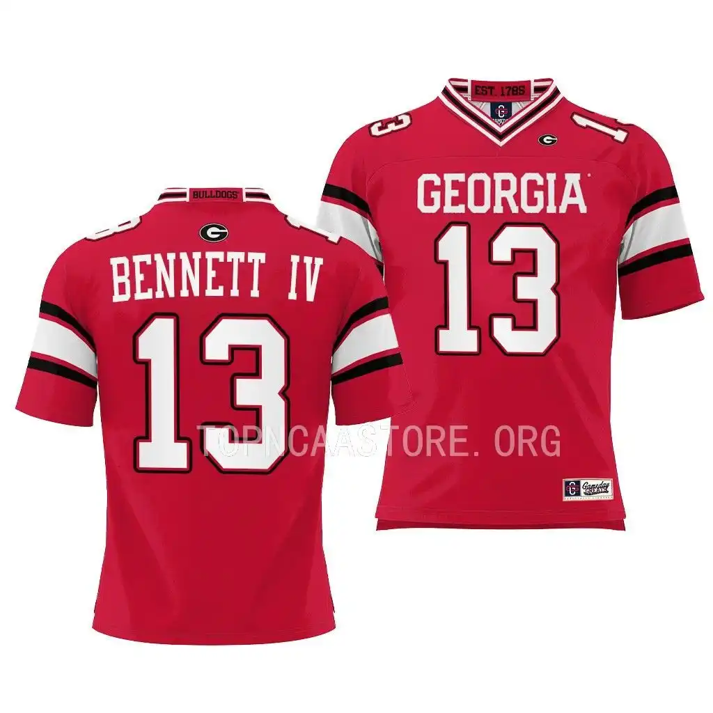 Stetson Bennett Georgia Bulldogs Youth #13 Red College Pick-A-Player Football Jersey 2413GFZM6