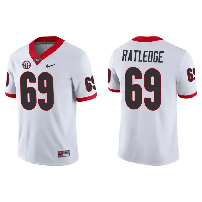 Tate Ratledge Georgia Bulldogs Men's #69 Game College White Football Jersey 2413EGJW8