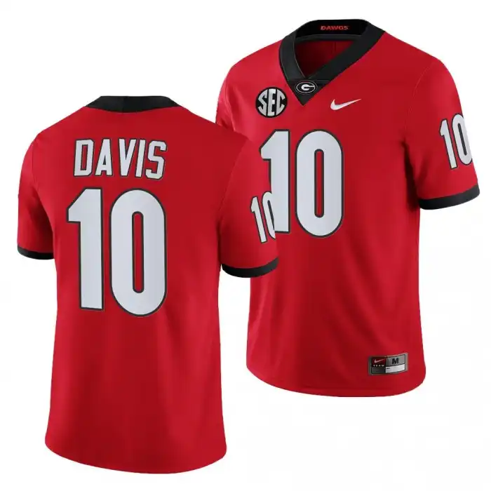 Thomas Davis Georgia Bulldogs Men's #10 Red College Football Jersey 2413XNEV8