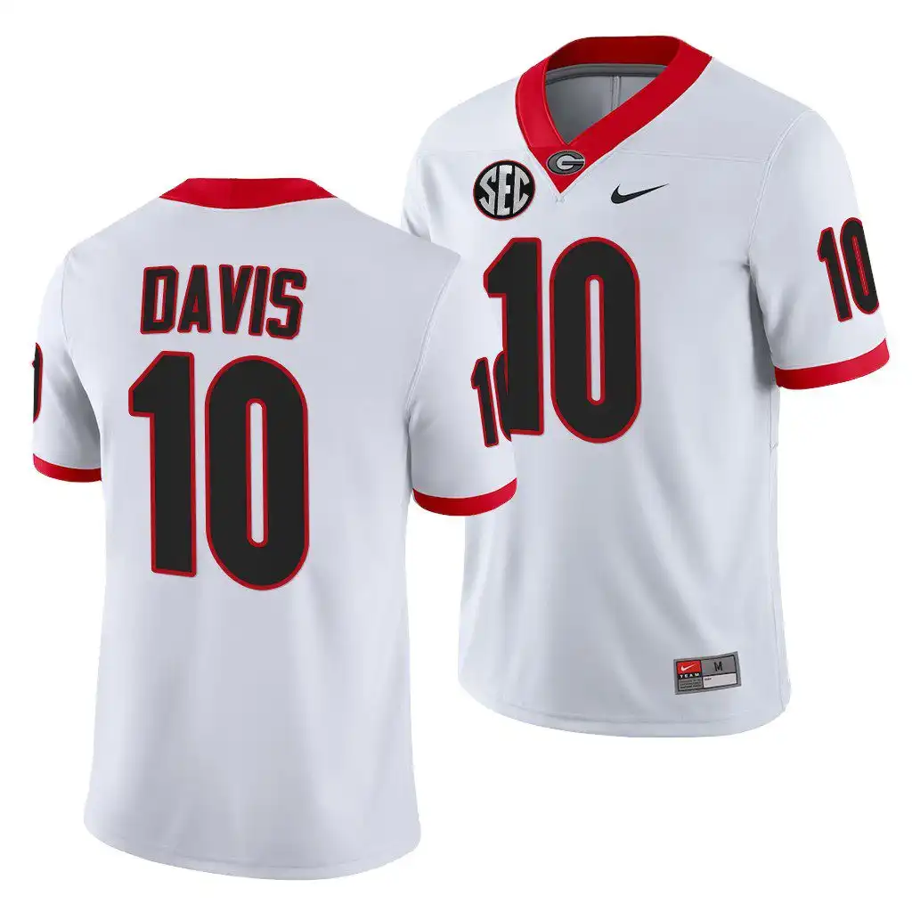 Thomas Davis Georgia Bulldogs Men's #10 White Alumni College NFL Football Jersey 2413UCVE3