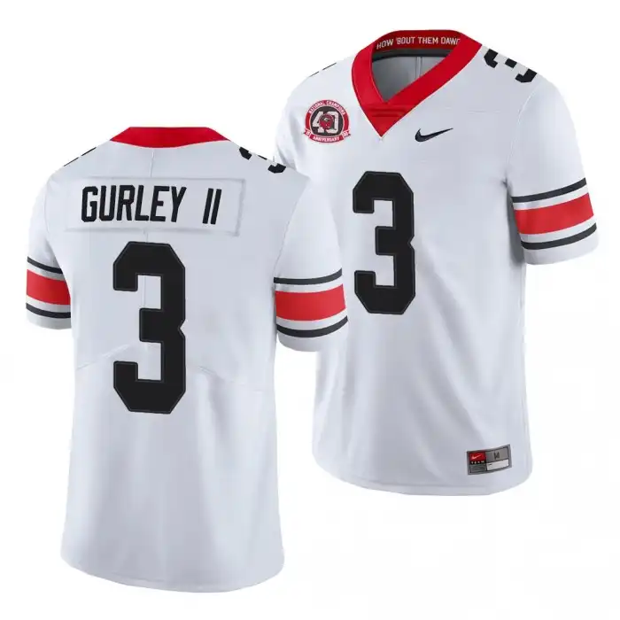 Todd Gurley II Georgia Bulldogs Men's #3 40th Anniversary White College Alternate Football Jersey 2413HSUK7