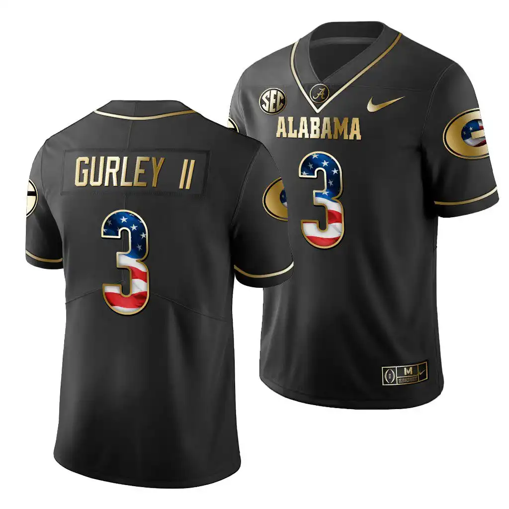 Todd Gurley II Georgia Bulldogs Men's #3 Black 2019 History Player College Stars and Stripes Football Jersey 2413LKQO6