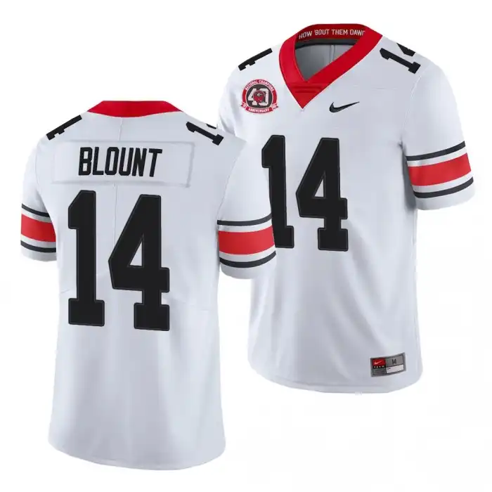 Trey Blount Georgia Bulldogs Men's #14 40th Anniversary White College Alternate Football Jersey 2413URQH1