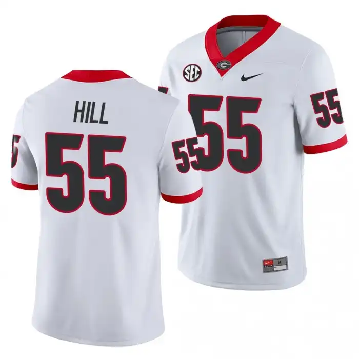 Trey Hill Georgia Bulldogs Men's #55 White Game College Away Football Jersey 2413QJDJ1