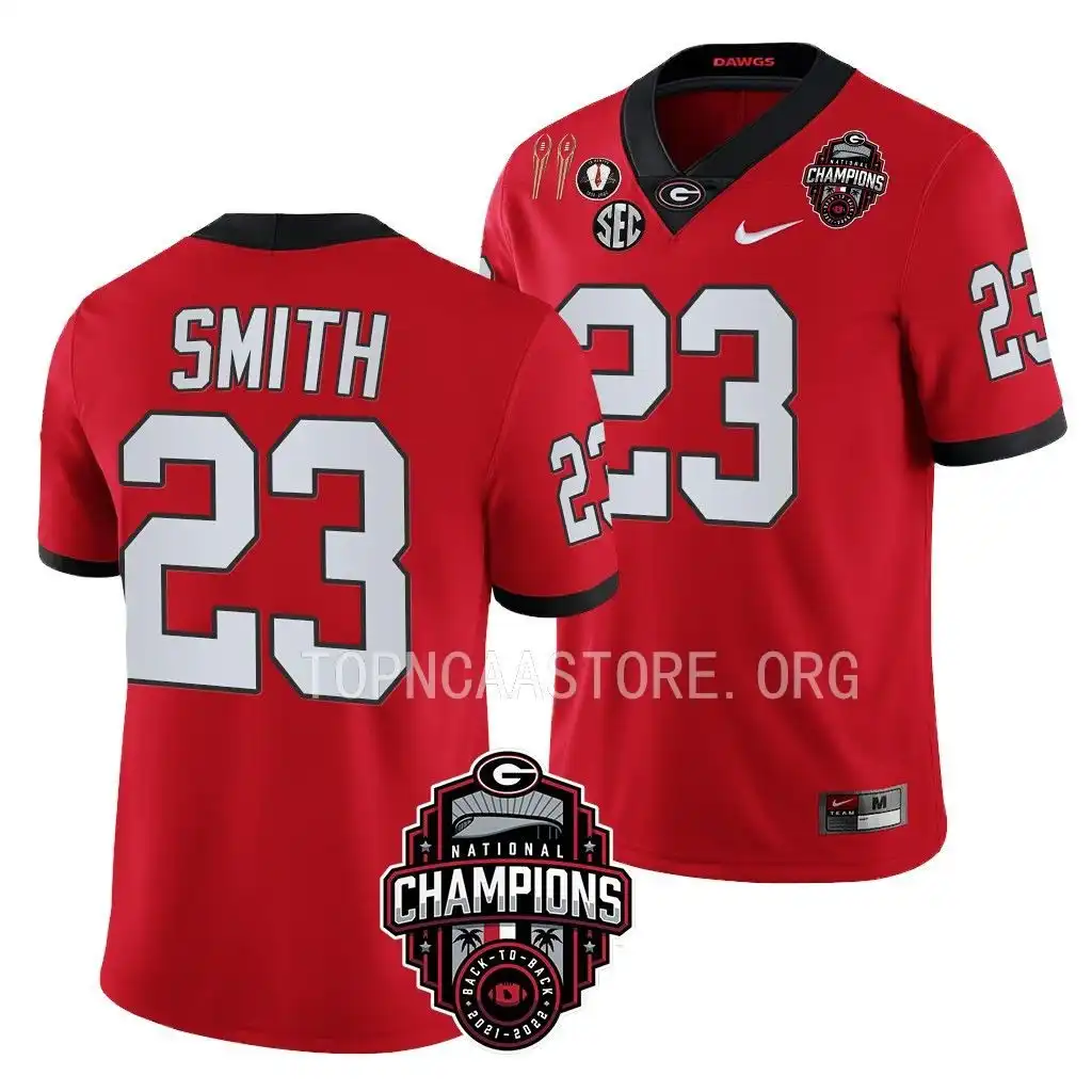 Tykee Smith Georgia Bulldogs Men's #23 Back-To-Back Red College National Champions CFBPlayoff 2023 Football Jersey 2413LYLM6