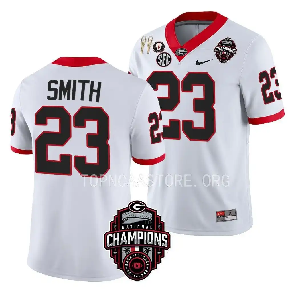 Tykee Smith Georgia Bulldogs Men's #23 Back-To-Back White College National Champions CFBPlayoff 2023 Football Jersey 2413MJRD7