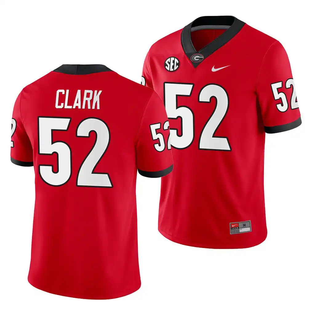 Tyler Clark Georgia Bulldogs Men's #52 Red Game College Home Football Jersey 2413EVPI2