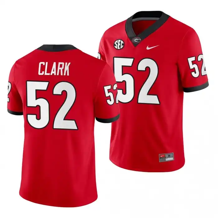 Tyler Clark Georgia Bulldogs Men's #52 Red Game College Home Football Jersey 2413UNIH3