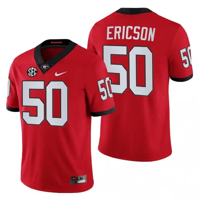 Warren Ericson Georgia Bulldogs Men's #50 Block Number Font 2022 Chick-fil-A College Red Football Jersey 2413OEIN2