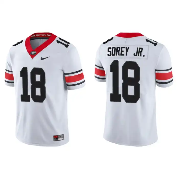 Xavian Sorey Jr. Georgia Bulldogs Men's #18 Alternate White College Game Football Jersey 2413MJQI4