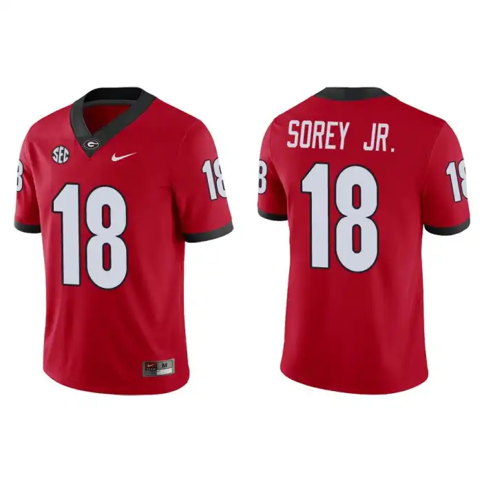 Xavian Sorey Jr. Georgia Bulldogs Men's #18 Game College Red Football Jersey 2413UNPN1