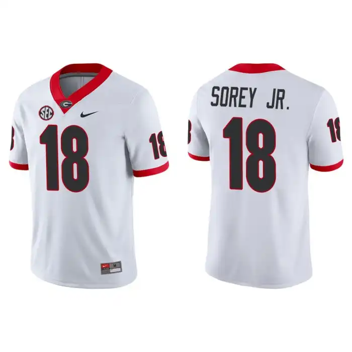 Xavian Sorey Jr. Georgia Bulldogs Men's #18 Game College White Football Jersey 2413QWCU3