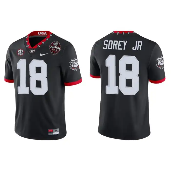 Xavian Sorey Jr. Georgia Bulldogs Men's #18 Playoff Game College 2022 National Champions Black Football Jersey 2413SJJD1