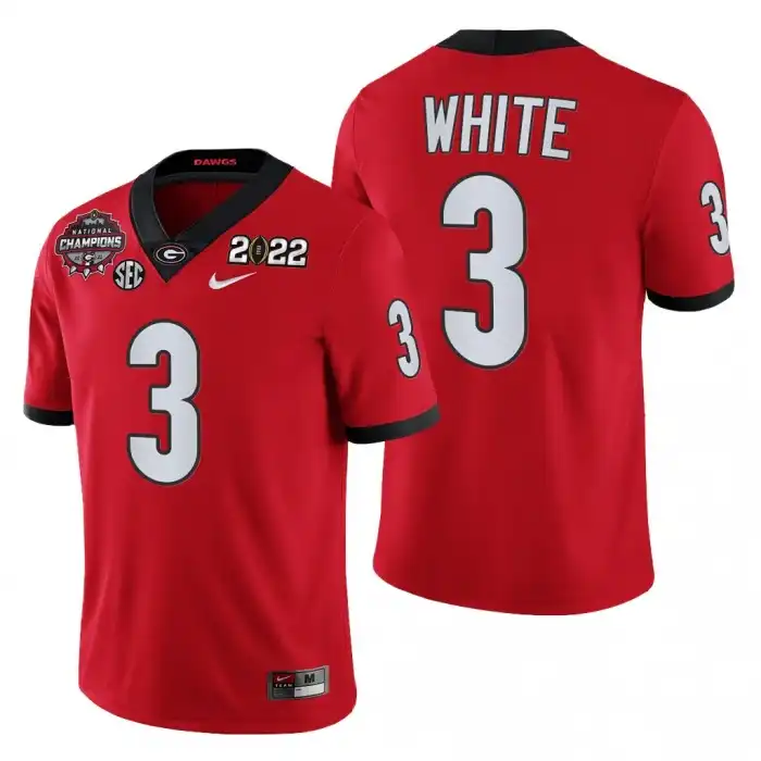 Zamir White Georgia Bulldogs Men's #3 2021-22 National Champions College CFP Red Football Jersey 2413IYXP4