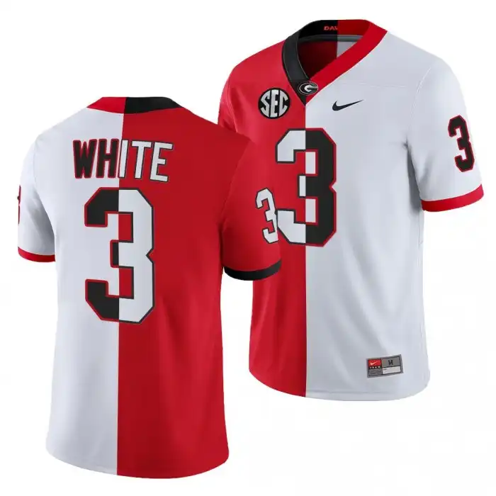 Zamir White Georgia Bulldogs Men's #3 2021-22 Red College Split Edition White Football Jersey 2413GMYH2