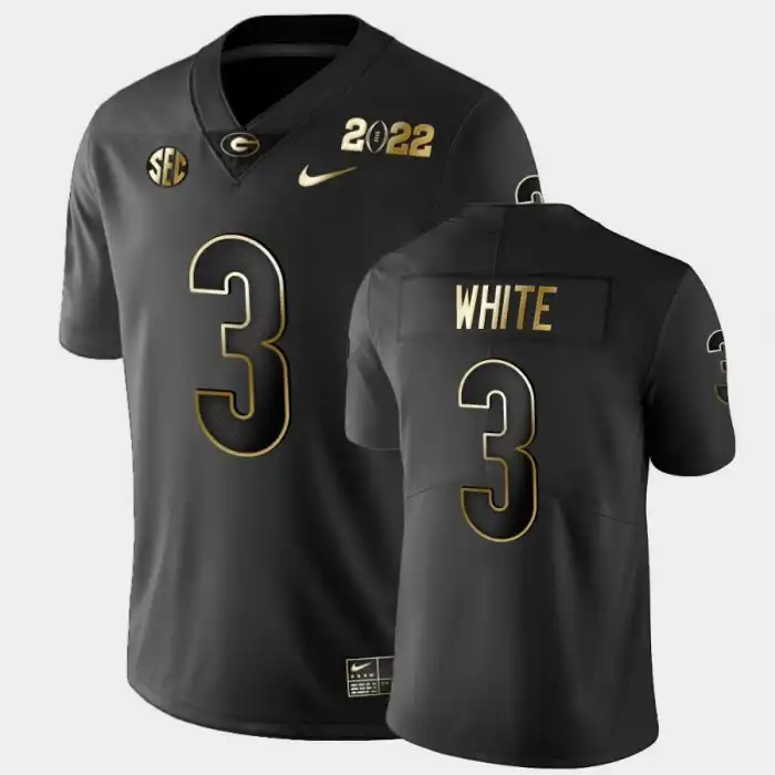 Zamir White Georgia Bulldogs Men's #3 2021 National Champions College Golden Black Football Jersey 2413QSQT1