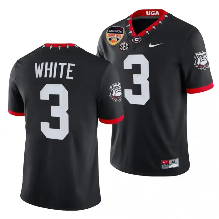 Zamir White Georgia Bulldogs Men's #3 2021 Orange Bowl Playoff 3 College Black Football Jersey 2413COWS3