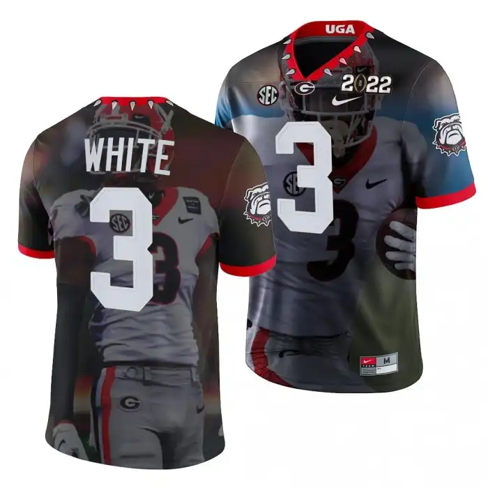 Zamir White Georgia Bulldogs Men's #3 2022 National Champions Decisive Highlights College hip Black Football Jersey 2413RCZY2