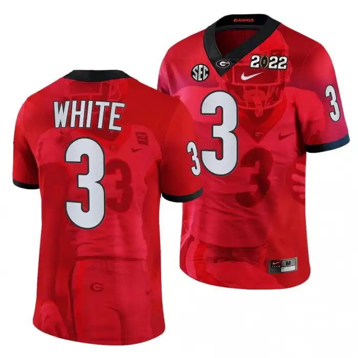 Zamir White Georgia Bulldogs Men's #3 2022 National Champions Decisive Highlights College hip Red Football Jersey 2413GZYQ4