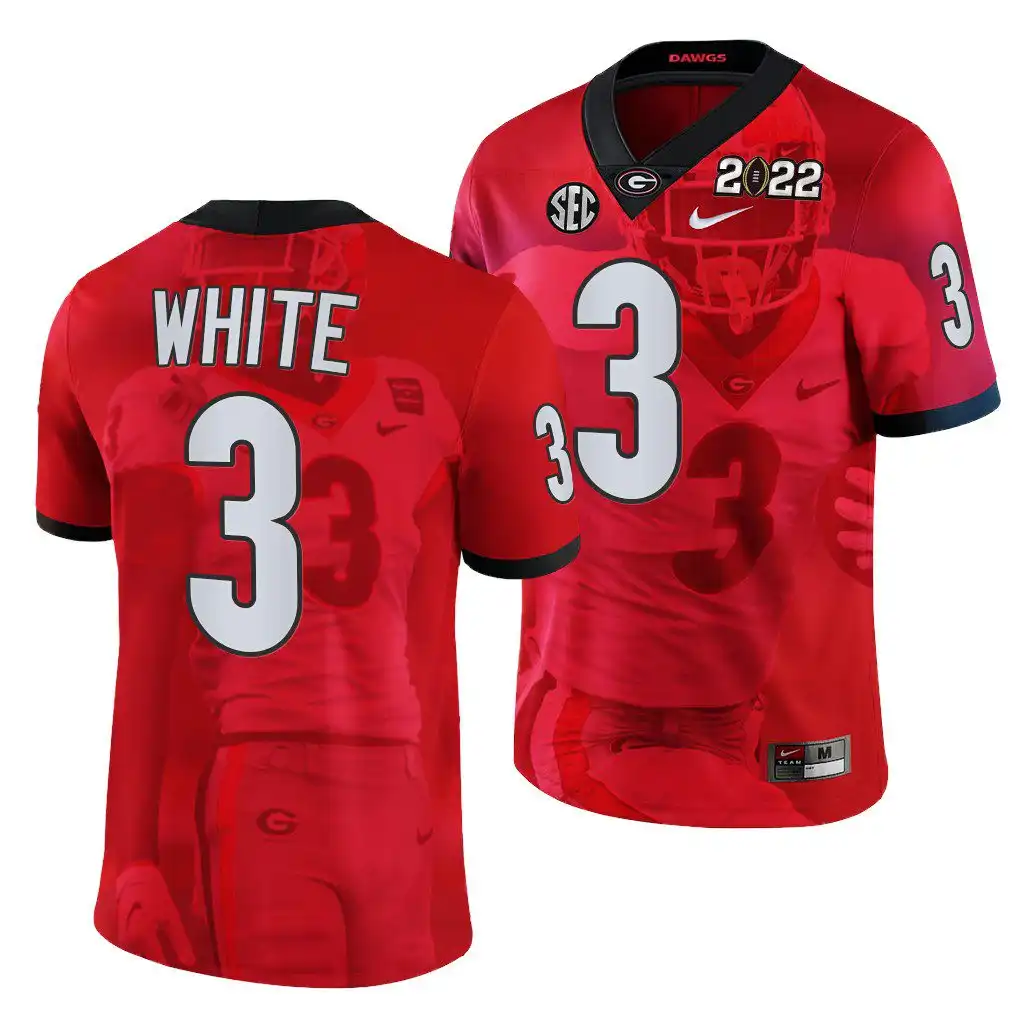 Zamir White Georgia Bulldogs Men's #3 2022 National Champions Red College hip Decisive Highlights Football Jersey 2413TDKH3