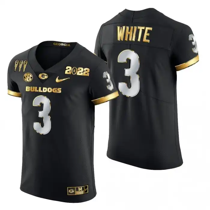 Zamir White Georgia Bulldogs Men's #3 Black CFP College 3X National Champions Football Jersey 2413NJTY0